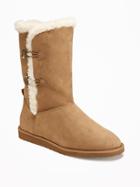 Old Navy Tall Sherpa Lined Boots For Women - Tan