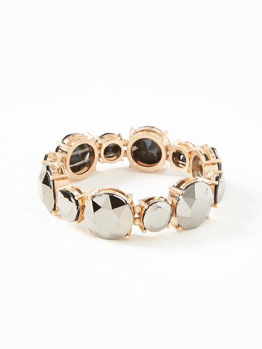 Old Navy Crystal Stone Stretch Bracelet For Women - Gunmetal Gray