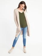 Old Navy Womens Luxe Super-long Open-front Cardi For Women Mauvey Star Size M