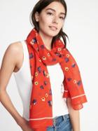 Old Navy Womens Lightweight Printed Scarf For Women Red Ditsy Size One Size
