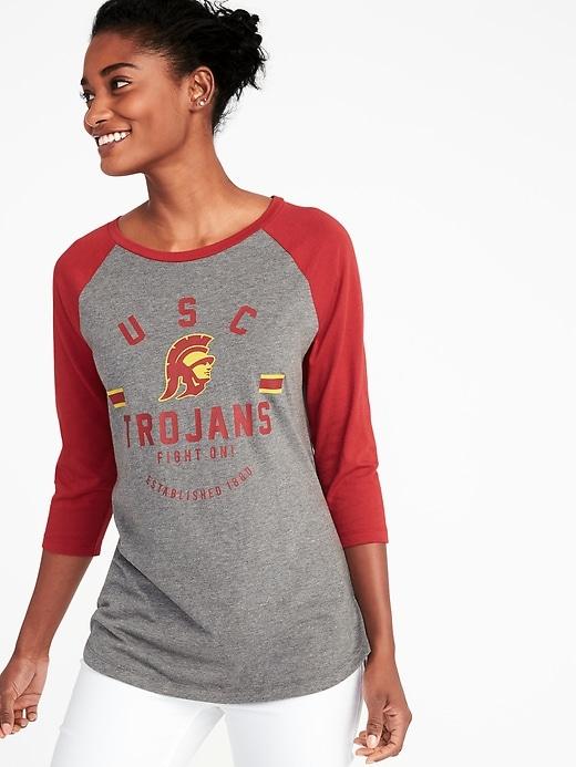 Old Navy Womens Ncaa Crew-neck Raglan Tee For Women Usc Size Xs