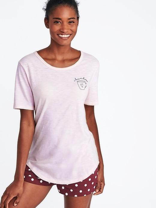 Old Navy Womens Graphic Slub-knit Sleep Tee For Women I Love Brew Size Xs