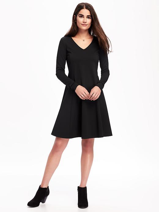 Old Navy Ponte Knit Swing Dress For Women - Black