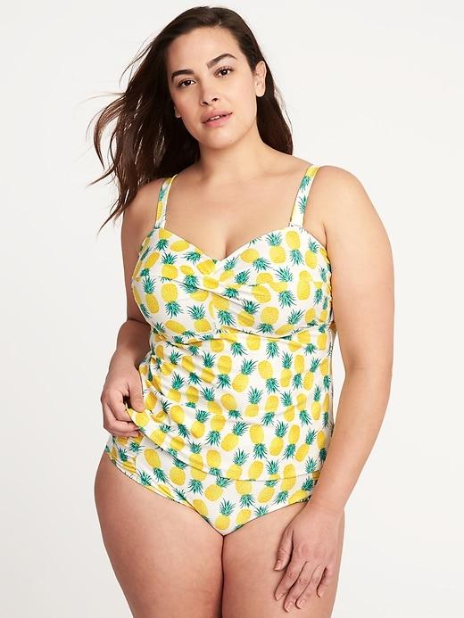 Old Navy Womens Underwire Plus-size Tankini Top Pineapples Size 4x