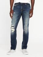 Old Navy Mens Slim Built-in Flex Rip-and-repair Jeans For Men Dark Wash Size 29w