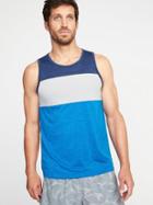 Old Navy Mens Go-dry Cool Color-block Tank For Men Blue Size S