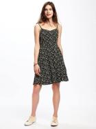 Old Navy Fit & Flare Cami Dress For Women - Green Black Black