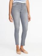 Old Navy Womens Mid-rise Gray-wash Super Skinny Jeans For Women Light Gray Size 4