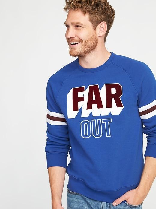 Old Navy Mens Far Out Graphic Fleece Sweatshirt For Men Far Out Size L