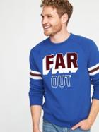 Old Navy Mens Far Out Graphic Fleece Sweatshirt For Men Far Out Size L