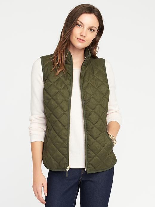 Old Navy Textured Quilted Vest For Women - Crocodile Tears