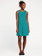 Old Navy Jersey Swing Dress For Women - Teal Stripe