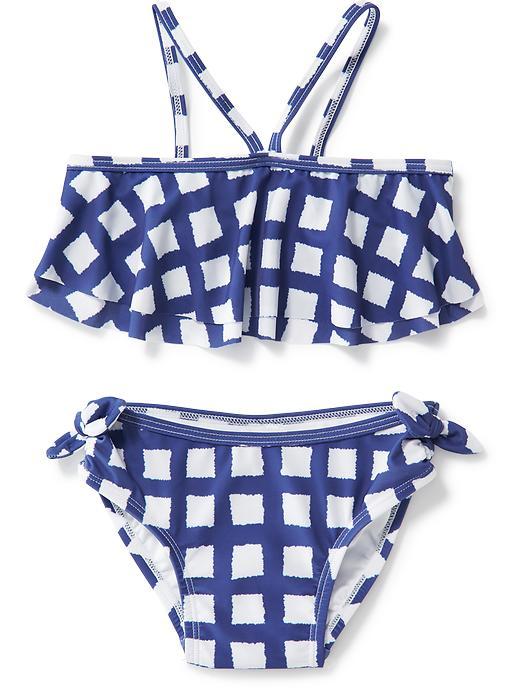 Old Navy Flutter Gingham Bikini - Blue Gingham