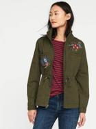 Old Navy Twill Field Jacket For Women - Pine Needles