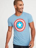 Old Navy Mens Marvel Captain America Tee For Men Blue Size M