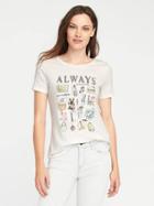 Old Navy Everywear Graphic Curved Hem Tee For Women - Always Love The Small Things