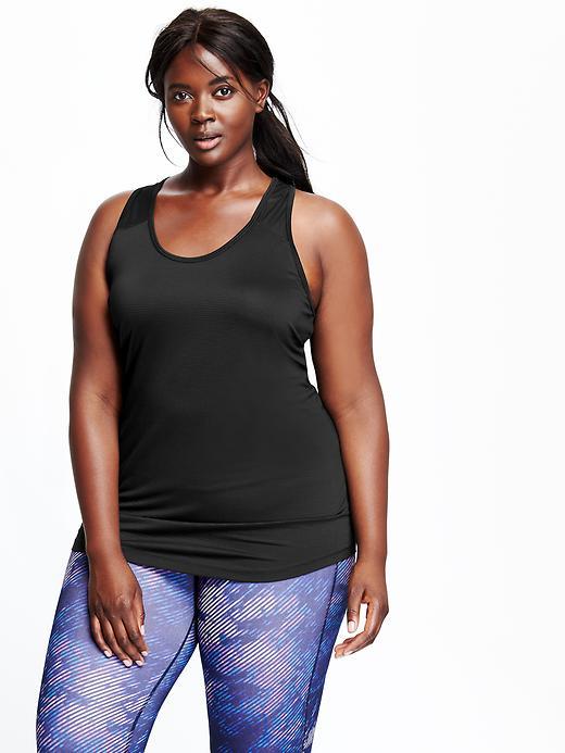 Old Navy Womens Plush Mesh Tank Size 1x Plus - Black
