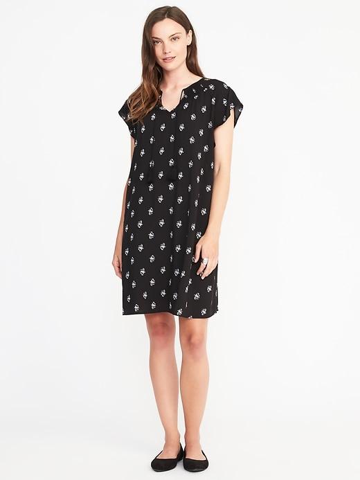 Flutter-sleeve Swing Dress For Women