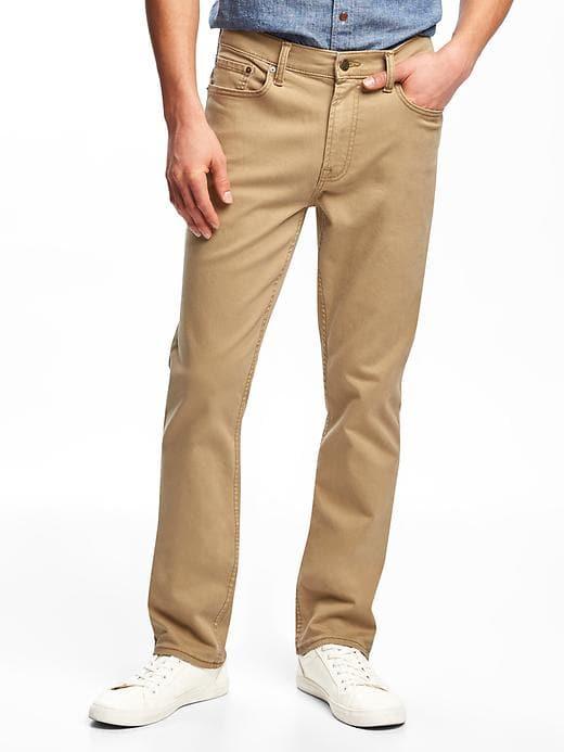 Old Navy Mens Slim Built-in Flex Twill Five-pocket Pants For Men Toast Of The Town Size 40w