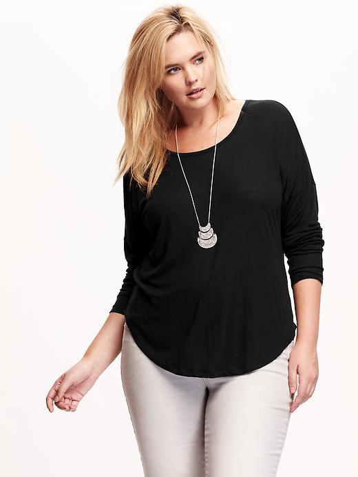 Old Navy Womens Plus Scoop Neck Tee Size 1x Plus - Black