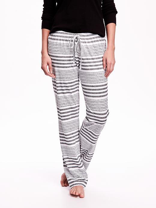 Old Navy Striped Knit Lounge Pants - Gray Stripe