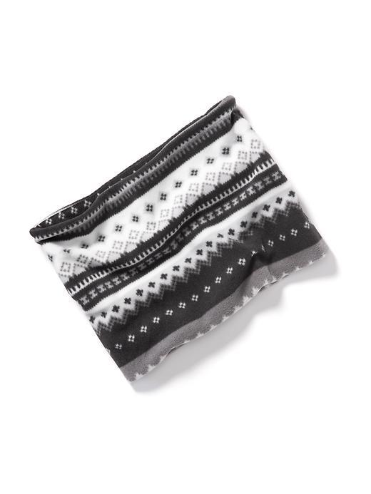 Old Navy Performance Fleece Funnel Neck Scarf For Women - Black Fair Isle