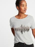 Old Navy Womens Chi Chicago Tee For Women Heather Gray Size S