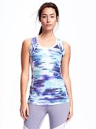 Old Navy Keyhole Back Tank For Women - Whitew/blurredbluergr