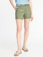 Old Navy Womens Mid-rise Everyday Twill Shorts For Women (5) Olive Through This Size 6