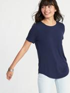 Old Navy Womens Relaxed Luxe Crew-neck Tee For Women Lost At Sea Navy Size L