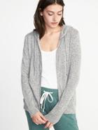 Old Navy Womens Relaxed Plush-knit Sleep Hoodie For Women Heather Gray Size L