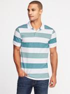 Old Navy Mens Built-in Flex Moisture-wicking Pro Polo For Men Green Stripe Size M