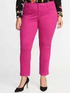 Old Navy Womens Mid-rise Secret-slim Pockets Plus-size Sateen Pixie Chinos Magenta Haze Size 16