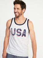 Old Navy Mens Soft-washed Usa Graphic Tank For Men Cream Size Xxl