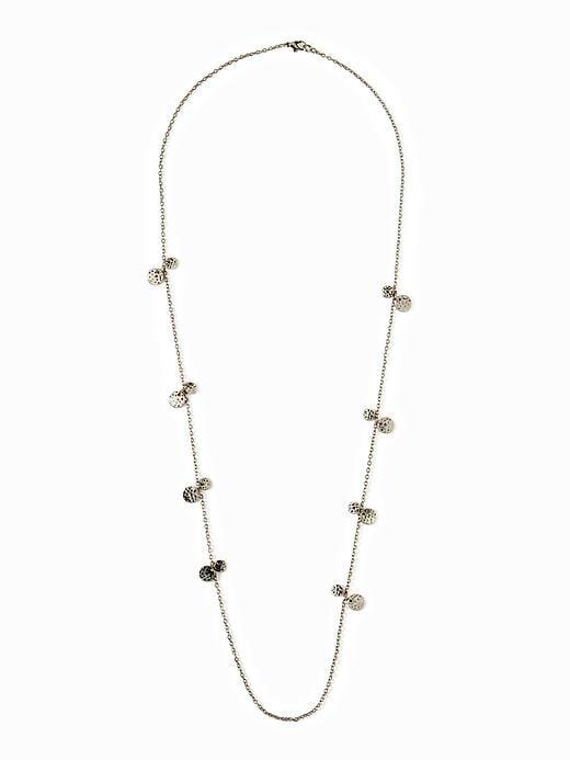 Old Navy Womens Hammered-disc Chain Necklace For Women Silver Size One Size