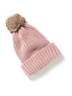 Old Navy Sweater Knit Pom Pom Beanie For Women - Mauve Along