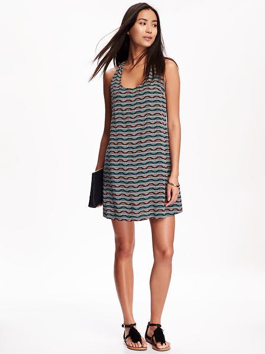 Old Navy Printed Twist Back Shift For Women - Multi Print