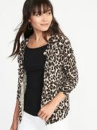 Old Navy Womens Patterned Crew-neck Cardi For Women Cheetah Size Xs
