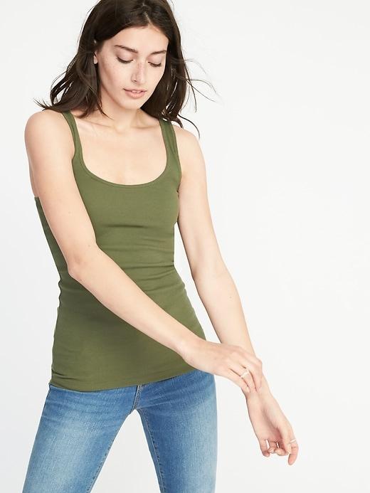 Old Navy Womens First-layer Fitted Rib-knit Tank For Women Hunter Pines Size Xxl