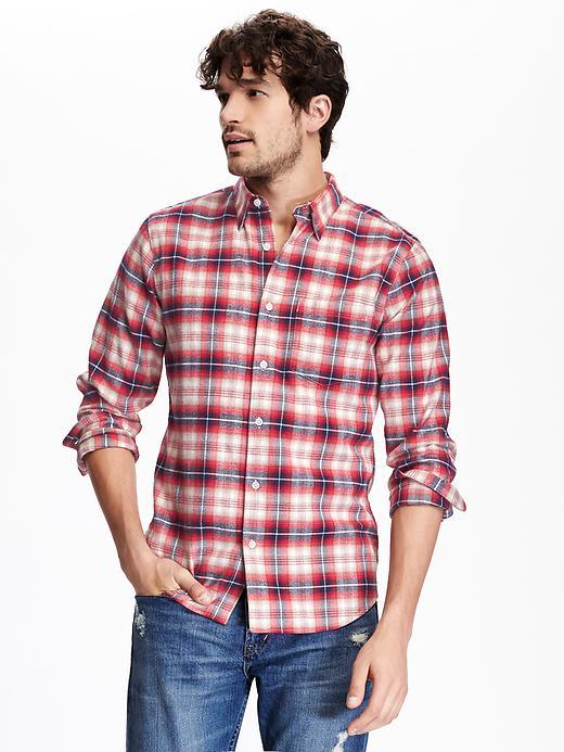 Old Navy Slim Fit Plaid Flannel Shirt - Robbie Red