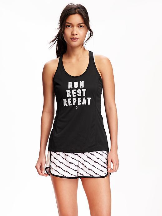 Old Navy Go Dry Cool Graphic Tank - Tbd Black