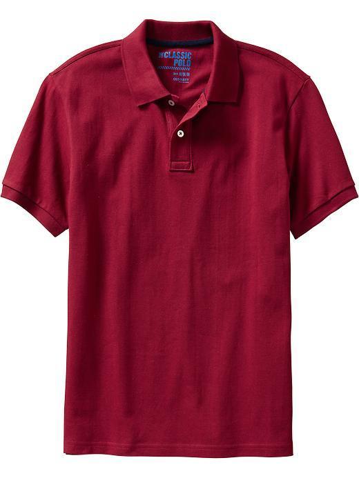 Old Navy Mens New Short Sleeve Pique Polos - Table Wine