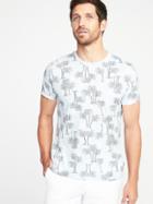 Old Navy Mens Soft-washed Perfect-fit Crew-neck Tee For Men Palm Trees Size L