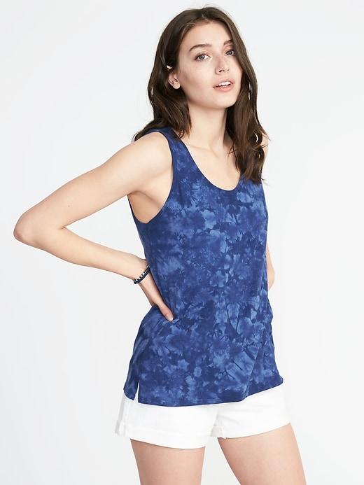 Old Navy Womens Everywear Scoop-neck Tank For Women Blue Size M