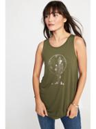 Old Navy Womens High-neck Graphic Swing Tank For Women Foil Cactus Size L