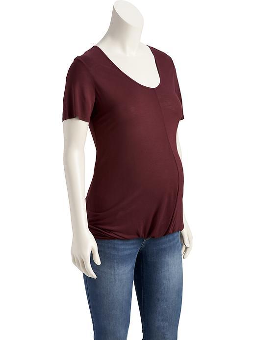 Old Navy Pleated Hem Top Size L - Red Wine Vinegar