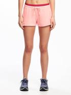 Old Navy Semi Fitted Go Dry Cool Mesh Shorts For Women 3 1/2 - Prom Queen Neon