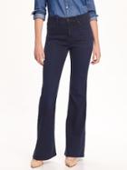 Old Navy Womens High-rise Vintage Flare Jeans For Women Dark Wash Size 6