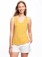 Old Navy Everywear Slub Knit Racerback Tank For Women - Maize Maze