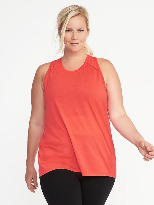 Old Navy Womens Plus-size Go-dry Racerback Tank Red It Neon Size 3x